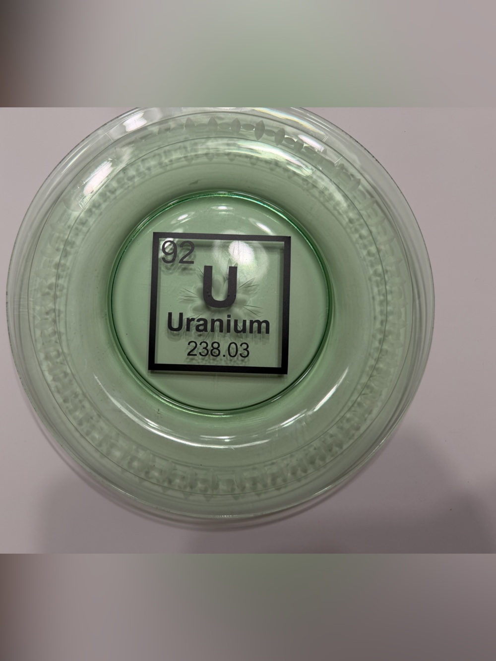 Uranium Green Decorative Glass Plate